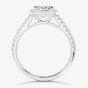 Platinum 0.48ct Princess Cut Diamond Shoulder Set Halo Ring ENG4036SMTPLAT
