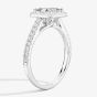Platinum 0.48ct Princess Cut Diamond Shoulder Set Halo Ring ENG4036SMTPLAT