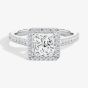 Platinum 0.48ct Princess Cut Diamond Shoulder Set Halo Ring ENG4036SMTPLAT