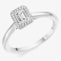 Platinum 0.33ct Certificated Emerald Cut Diamond Halo Ring ENG21442SMTPT