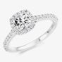 Platinum 0.87ct Certificated Cushion Cut Diamond Halo Ring ENG4051SMTPT