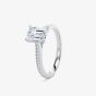 Platinum Emerald Cut 0.40ct Natural Diamond & 0.15ct Diamond Shoulders Ring ESC01-PT-0.40-G-SI1-NA