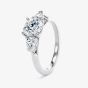Platinum 0.70ct Brilliant Cut & Pear Cut Diamond Three Stone Ring M3R03-050-070-PT-G-SI1