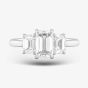 Platinum Certified 2.71ct Emerald Cut Diamond Three Stone Ring 22601