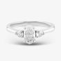 Platinum Certified 1.10ct Oval & Pear Cut Diamond Shoulder Set Solitaire Ring RN10794