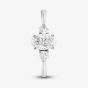 Platinum Certified 1.10ct Oval & Pear Cut Diamond Shoulder Set Solitaire Ring RN10794