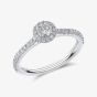 Platinum 0.20ct Brilliant Cut Diamond Shoulder Set Solitaire Ring ENG90020SMT