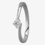 Platinum Four Claw Twist Solitaire Certificated 0.15ct Ring R378015 PLAT