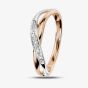 9ct White and Rose Gold Diamond Crossover Ring GR447