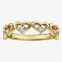 9ct Yellow Gold Diamond Multiple Open Heart Ring CH566/12-10