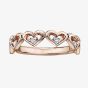 9ct Rose Gold Diamond Multiple Open Heart Ring CH566RG/12-10