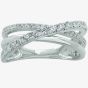9ct White Gold 0.35ct Diamond Three Row Crossover Ring 9187R035 WG