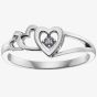 9ct White Gold Diamond Triple Open Heart Ring CH406WG-10