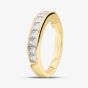 18ct Yellow Gold 1.01ct Princess Cut Half Eternity Ring Ring R9357Y M