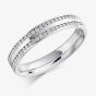 18ct White Gold 0.26ct Channel Set Round Brilliant Double Row Half Eternity Ring HET1136 18W