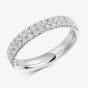 18ct White Gold 0.75ct Claw Set Round Brilliant Double Row Half Eternity Ring HET1017 18W