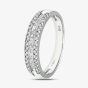 18ct White Gold 0.58ct Baguette & Brilliant Cut Diamond Half Eternity Ring PR09208 18KW