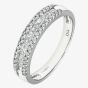 18ct White Gold 0.58ct Baguette & Brilliant Cut Diamond Half Eternity Ring PR09208 18KW