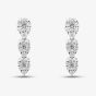 18ct White Gold Diamond Cluster Drop Earrings J732