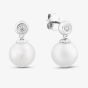 18ct White Gold Diamond & Freshwater Pearl Drop Earrings EOX70018DD