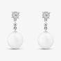 18ct White Gold Diamond & Freshwater Pearl Dropper Earrings EOX70115DD/WG