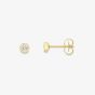 18t Yellow Gold Diamond Round Stud Earrings 13225147256