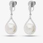 18ct White Gold 9.5-10mm Freshwater Pearl and Diamond Teardrop Earrings EOX70063DD