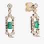 18ct Gold Gatsby Baguette-cut Emerald and Round Diamond Dropper Earrings LG194/EB-PR(EM)