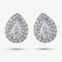 18ct White Gold 0.67ct Pear-cut Diamond Halo Cluster Stud Earrings E3787W/67-18