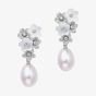 Fei Liu Alyssum 18ct White Gold Diamond 0.26ct & Pearl Cluster Drop Earrings ALY-750W-204-MPPL