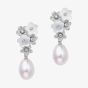 Fei Liu Alyssum 18ct White Gold Diamond 0.26ct & Pearl Cluster Drop Earrings ALY-750W-204-MPPL