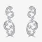 18ct White Gold 1.47ct Diamond Fancy Swirl Cluster Dropper Earrings LG213/EA-PE