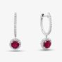 18ct White Gold Brilliant Cut Ruby & Diamond Hoop Earrings E39071GW18RB