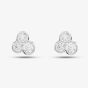 18ct White Gold 0.51ct Brilliant Cut Diamond Three Stone Stud Earrings E37916GW18DD