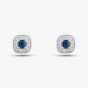 18ct White Gold 0.33ct Sapphire & 0.15ct Brilliant Cut Diamond Halo Stud Earrings 29467