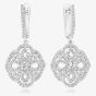 Tivon 18ct White Gold Diamond Vintage Floral Dropper Earrings EW-0828-D