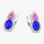 Tivon 18ct White Gold Tanzanite Pink Sapphire and Diamond Cluster Stud Earrings EW-0917-TZPS