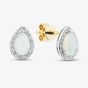 18ct Two Colour Gold Opal & Diamond Cluster Stud Earrings 59466