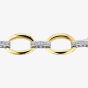 18ct Two Tone Gold 1.50ct Diamond Oval Link Bracelet BR845YW/150