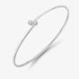 18ct White Gold Rubover Double Diamond Crossover Bangle BG052