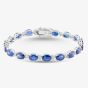 18ct White Gold 17.96ct Oval Cut Sapphire & 04.8ct Brilliant Cut Diamond Tennis Bracelet MQ5224