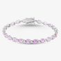 18ct White Gold 9.58ct Oval Cut Sapphire & 0.59ct Brilliant Cut Diamond Tennis Bracelet MQ5800