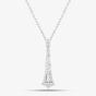 18ct White Gold 0.63ct Tapered Baguette Cut & Brilliant Cut Diamond Pendant Necklace LG318/NB