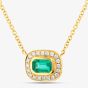 18ct Yellow Gold Emerald Cut Emerald & Brilliant Cut Diamond Necklace LG327/NA(EM)