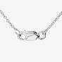 18ct White Gold Freshwater Pearl & Five Diamond Drop Necklace POX80126DD