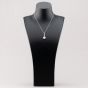 18ct White Gold Freshwater Pearl & Five Diamond Drop Necklace POX80126DD