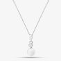 18ct White Gold Freshwater Pearl & Diamond Drop Pendant Necklace PNX5119PL