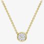 18ct Yellow Gold 0.08ct Rubover Diamond Necklace CB179-18
