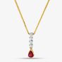 18ct Two Colour Gold Pear Cut Ruby & Brilliant Cut Diamond Necklace 39290G2
