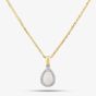 18ct Two Colour Gold Pear Cut Opal & Diamond Pendant Necklace 59465